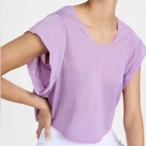 Varley Landon Lightweight Cropped Scoop Back Neck Tee Breathable Top Reor Large